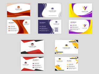 Canvas Print - Abstract Business Card Or Horizontal Template Design Set For Advertising.