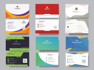 Sticker - Creative Business Or Visiting Card With Abstract Pattern In Six Options.