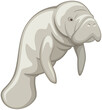 Vector illustration of a manatee against a white background.