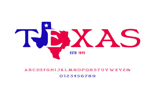 Wide serif font in wild west style
