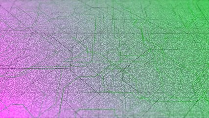 Poster - Diagram with moving lines of computer chip. Animation. Multi-colored technological background with moving lines forming diagram. Lines moving in schematic pattern