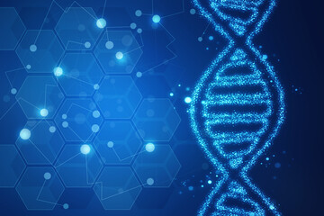 Sticker - 2d render of dna structure, abstract background
