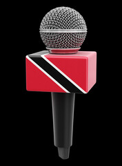 Poster - Microphone and Trinidad and Tobago flag. Image with clipping path