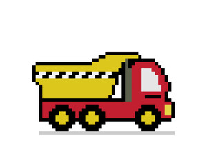 Wall Mural - Pixel truck image. Vector illustration of cross stitch pattern.