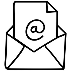 Poster - Line design icon of email 