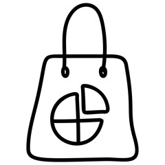 Poster - Shopping bag icon in line design.