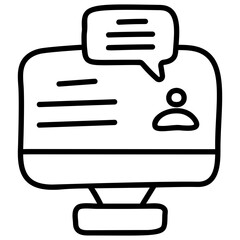 Poster - Web chat icon in line design 