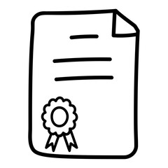 Canvas Print - Line icon of award certificate