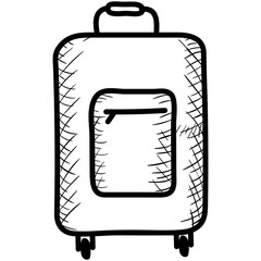 Wall Mural - Luggage icon design in doodle vector 