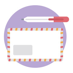 Canvas Print - Letter envelope vector flat icon 