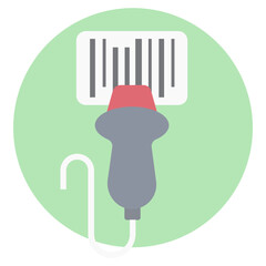 Poster - Barcode reader in flat icon 