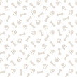 © eyewave - Seamless gray background pattern with dog paws and bones