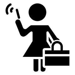 Sticker - Businesswoman Using Phone 