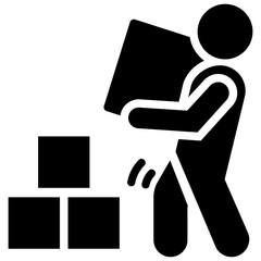 Canvas Print - Man Carrying Box