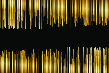 Poster - abstract stripes golden lines on black background. vertical lines gold. stripe pattern on black back