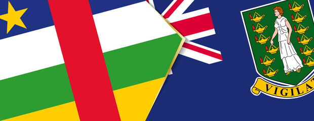 Sticker - Central African Republic and British Virgin Islands flags, two vector flags.