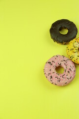 Wall Mural - sweet donut with colored background