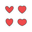 © Matias - Heart icons collection. Vector designs in shape of hearts. Love , care and valentine's day symbol.