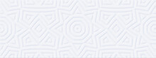 Abstract Geometric White Background. Meditation Music Design: Mandala Yoga Flower. Scandinavian Eco Minimal Style. Interior Accent Wall. DIY Wooden Decor - Wide 3d DIY Molded Panels Design. Mockup #10