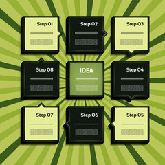 Wall Mural - Vector Progress Background / Product choice or Version. Nine steps. eps 10