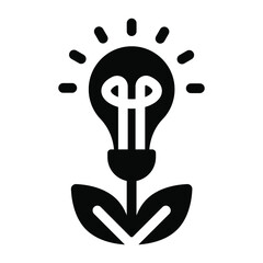 Poster - 
Cog wheel inside light bulb showing icon of idea generation 
