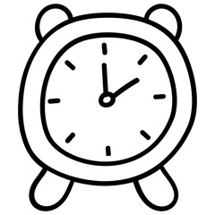 Canvas Print - Icon of alarm clock in line design