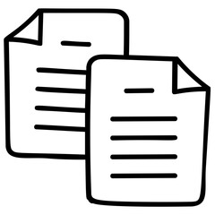 Sticker - Document icon in line design.