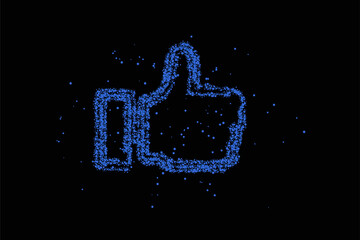 Wall Mural - Particle Like thumbs up symbol design, Vector Illustration