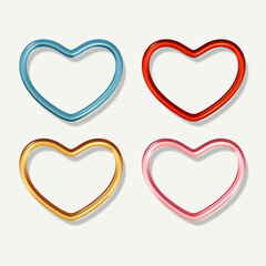 Sticker - Set of colorful hearts