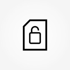 Poster - document unlock icon