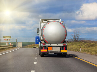 Sticker - gas-tank truck goes on highway