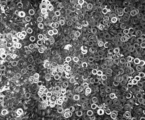 Wall Mural - Lots of little metal washers. Close up