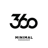 Fototapeta  - 360 infinity number initial logo design