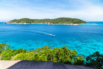 Wall Mural - View Point at Similan island, Warm and clear azure ocean waters, Thailand