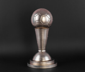 Poster - golden soccer ball on golden pedestal