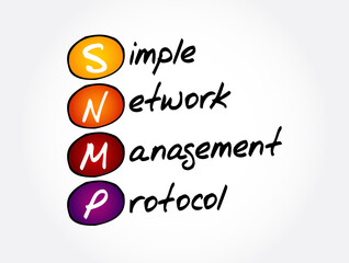 Aufkleber - SNMP - Simple Network Management Protocol acronym, technology concept background