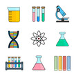 Set group of Chemical tool back to school picture icon - Vector