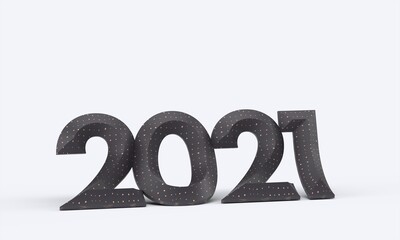 Aufkleber - JAHR 2021 start business 3d digital