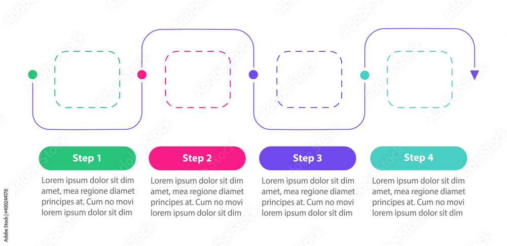 Rectangular linear vector infographic template. Corporate presentation ...