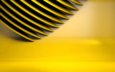 Wall Mural - abstract graphic background, illuminating yellow 3d