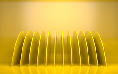 Wall Mural - abstract computer graphic background, yellow room