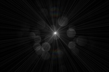 Wall Mural - coloured optical lens flare on black background.
