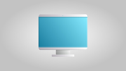 Poster - Modern digital new liquid crystal flat-panel computer monitor for games, work and entertainment on a white background. illustration