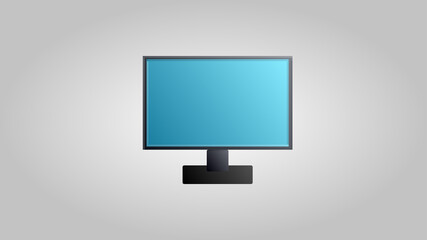 Poster - Modern digital new liquid crystal flat-panel computer monitor for games, work and entertainment on a white background. illustration