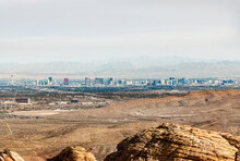 Las Vegas Skyline Looking From Red Rock Canyon