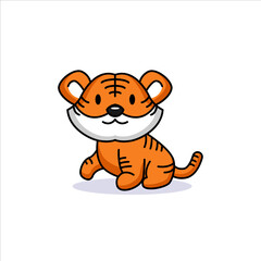 Wall Mural - Cute baby tiger with happy pose