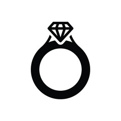 Black solid icon for ring
