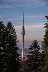 The Avala Tower, 204 m tall telecommunications tower in Avala mountain in Belgrade, Serbia. 