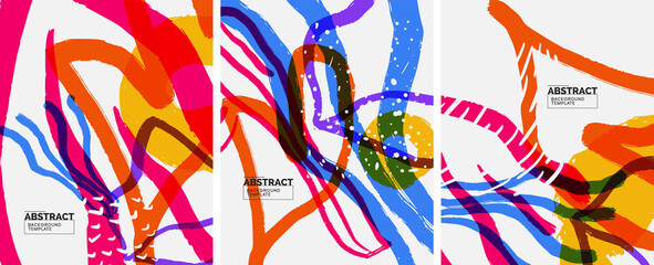 Social media abstract backgrounds. Abstract hand drawn doodles. Vector illustration for covers, banners, flyers