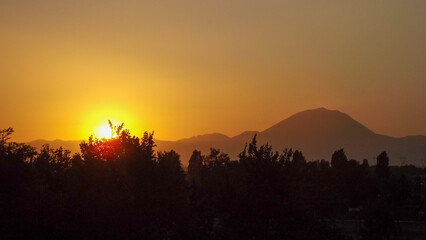 sunset in the mountains